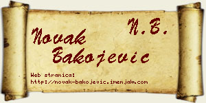 Novak Bakojević vizit kartica